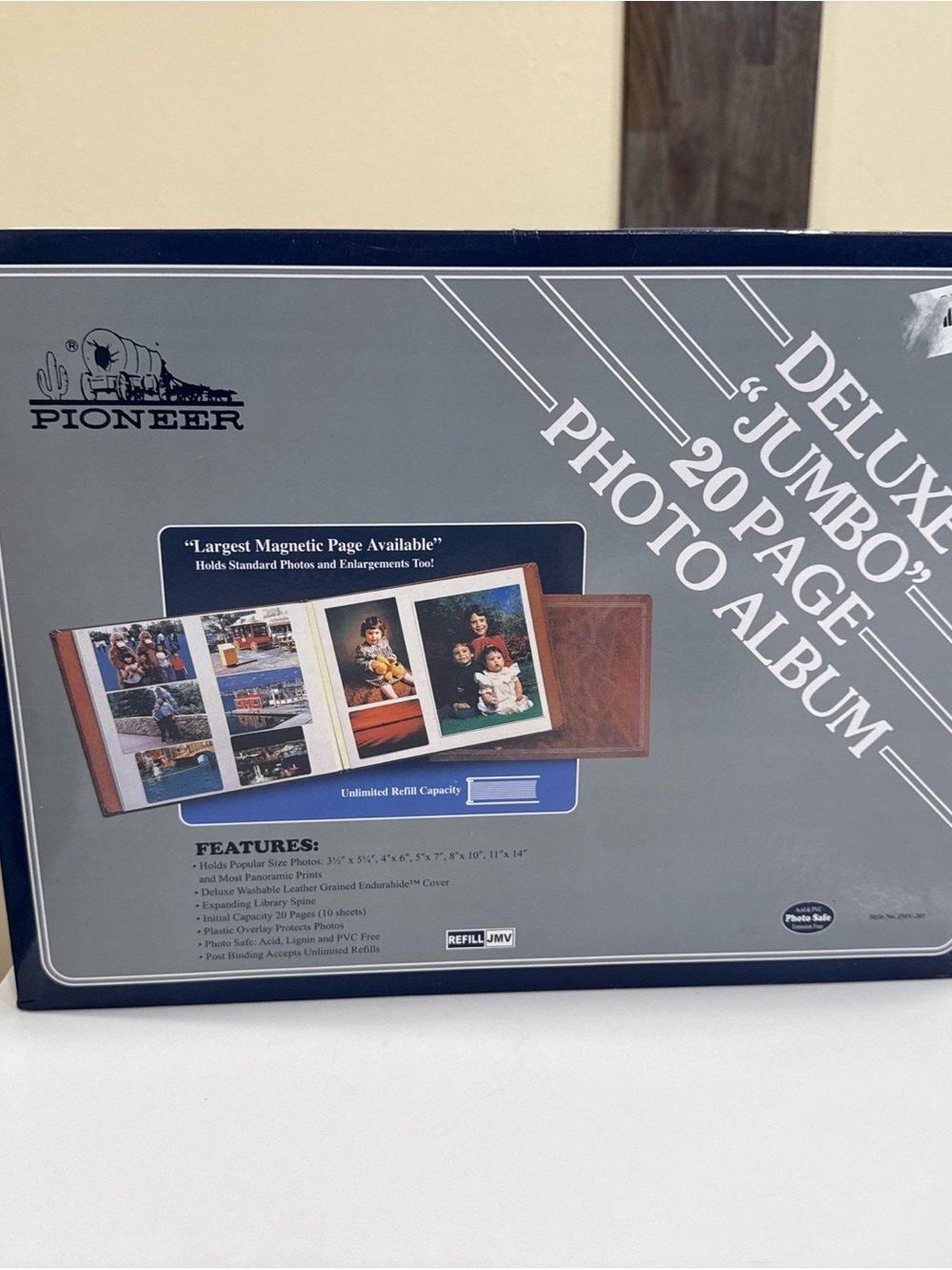 PIONEER Gray Photo Album with Navy Trim